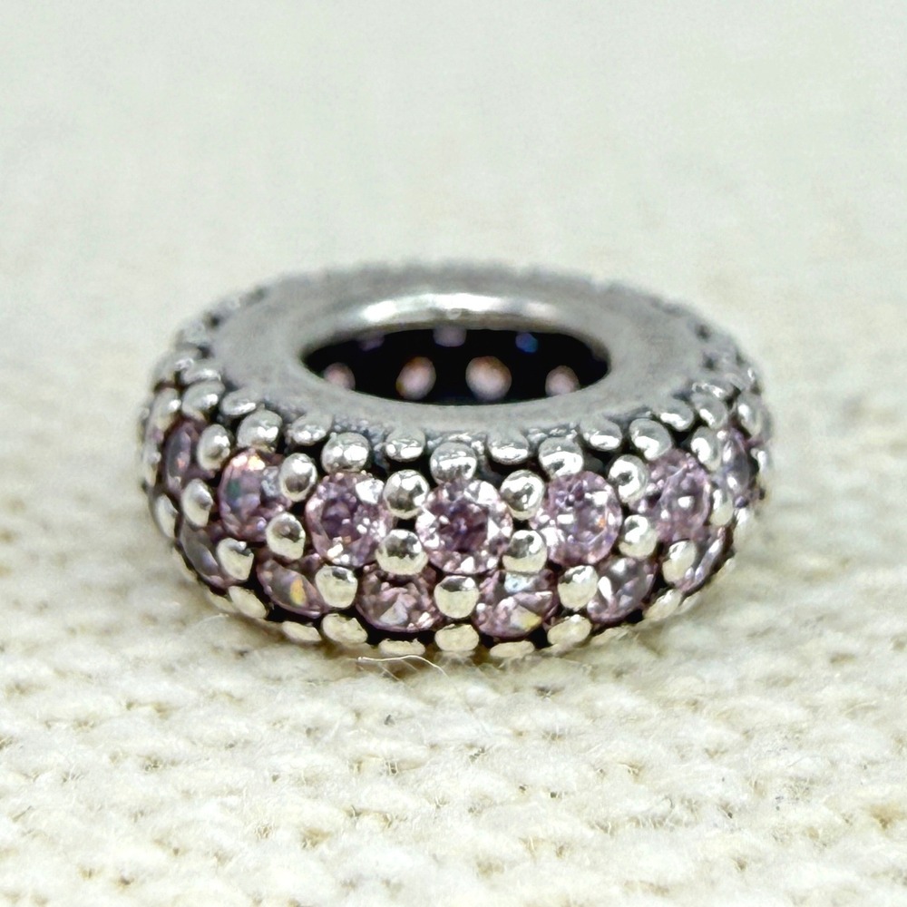 Pandora Inspirations Within Spacer Pink Pave Charm Sterling Silver Spring Colors